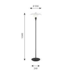 PH 3½-2½ gulvlampe, sort