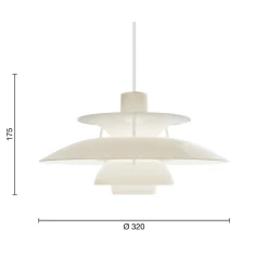 PH 5 Ø320 Opal pendel, opal beige