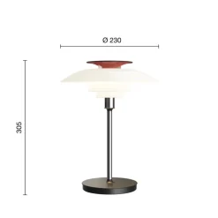 PH 80 Portable batterilampe / bordlampe, opal/krom