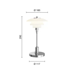 PH 1/1 Portable bordlampe / batterilampe, krom