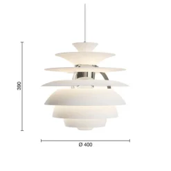 PH Snowball pendel, soft white/krom