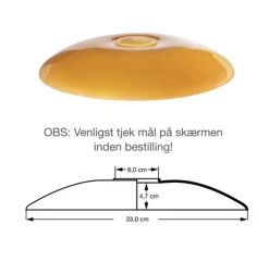 PH 3½-3 topskærm, ravfarvet glas