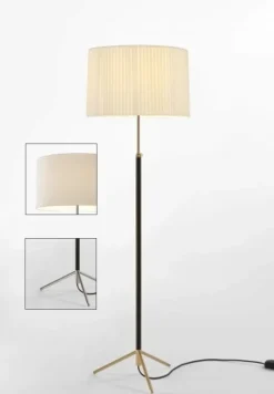 Pie de salón Gulvlampe G2 hvid/krom