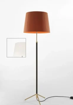 Pie de salón Gulvlampe G1 hvid/messing