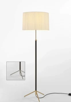 Pie de salón Gulvlampe G2 natur/krom