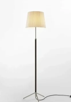 Pie de salón Gulvlampe G3 natur/krom