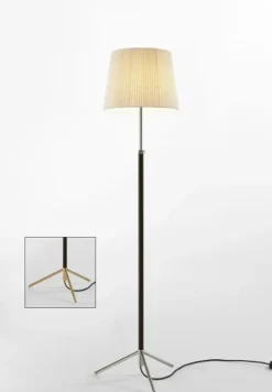 Pie de salón Gulvlampe G3 natur/messing