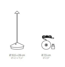 Pina batterilampe / bordlampe, sand