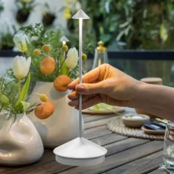 Pina batterilampe / bordlampe, hvid