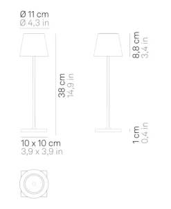 Poldina batterilampe / bordlampe, salviegrøn