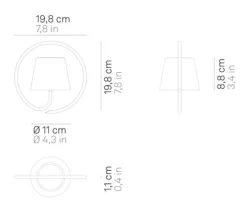Poldina batterilampe / pendel, hvid