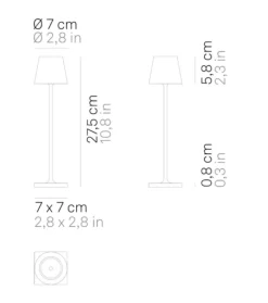 Poldina micro batterilampe / bordlampe, okkergul