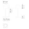 Poldina mini batterilampe / bordlampe, corten