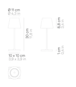 Poldina mini batterilampe / bordlampe, corten