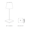 Poldina mini batterilampe / bordlampe, hvid