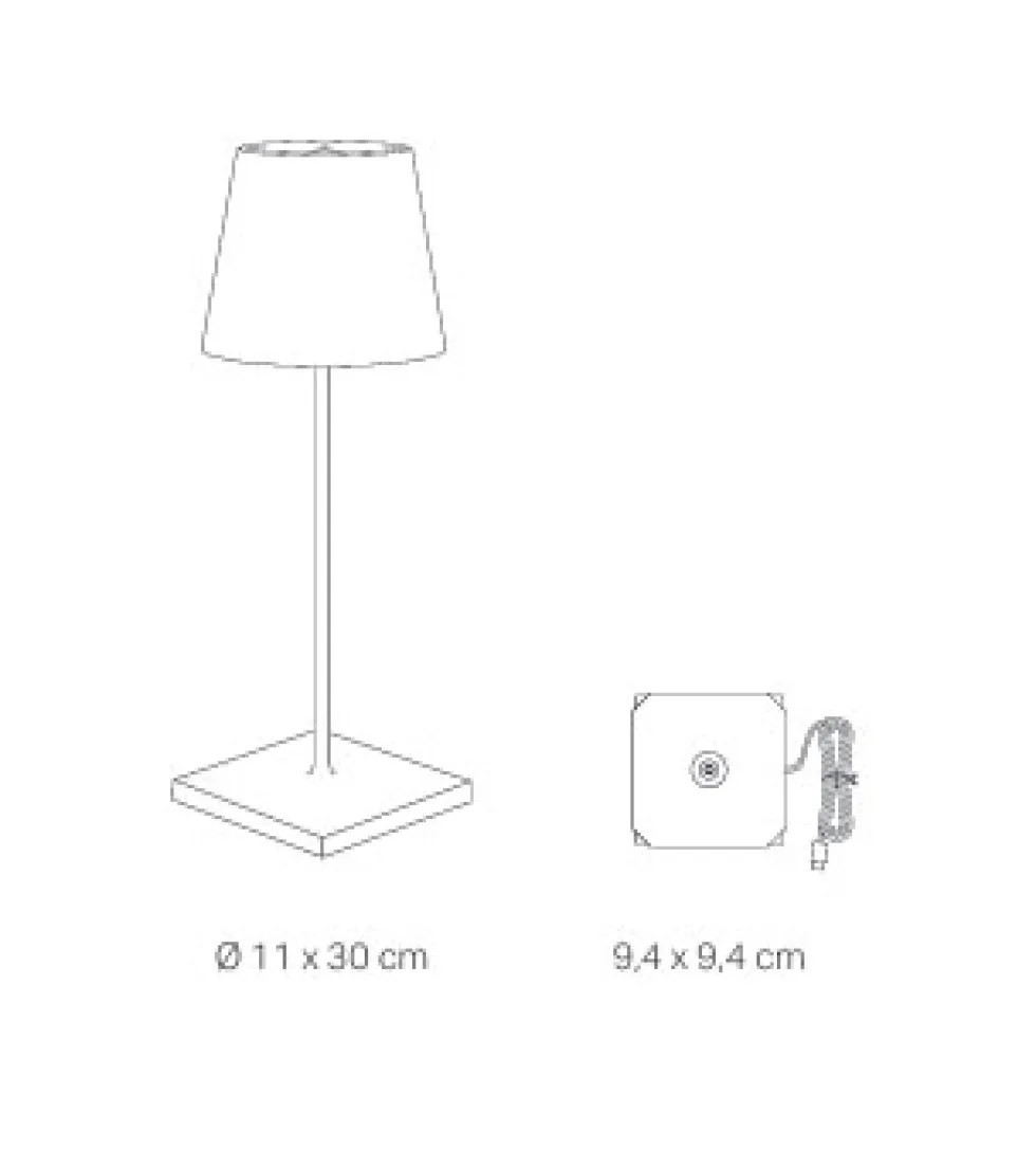 Poldina mini batterilampe / bordlampe, hvid