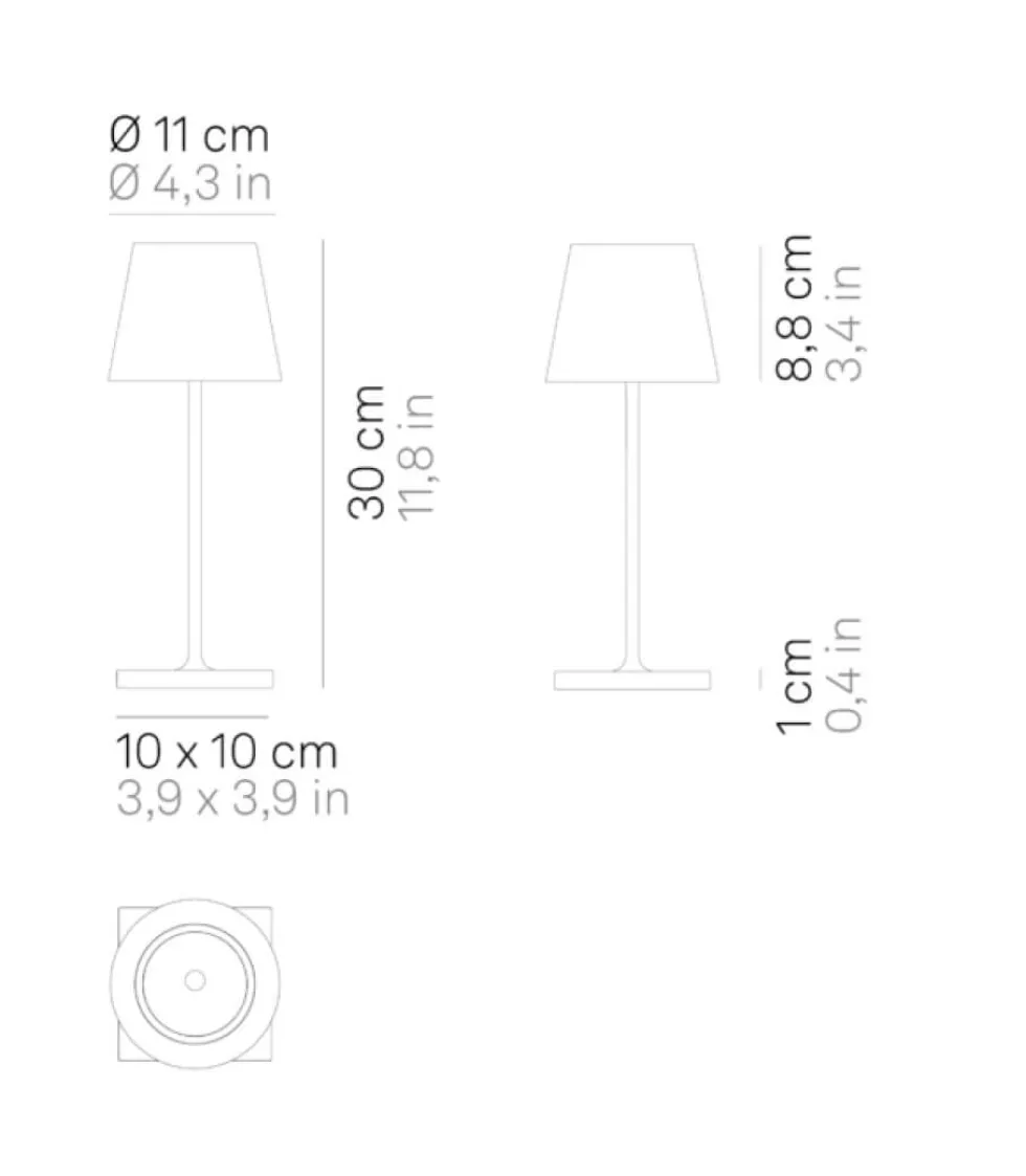 Poldina mini batterilampe / bordlampe, hvid