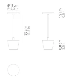 Poldina Reverso batterilampe / bordlampe, mørkegrå