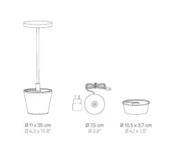 Poldina Reverso batterilampe / bordlampe, sand