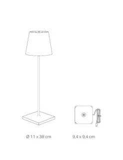 Poldina x Peanuts batterilampe / bordlampe, heart