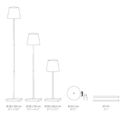 Poldina XXL batterilampe / gulvlampe, corten