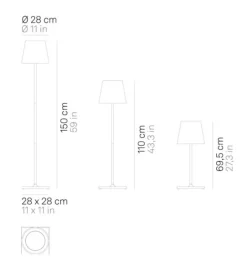 Poldina XXL batterilampe / gulvlampe, mørkegrå