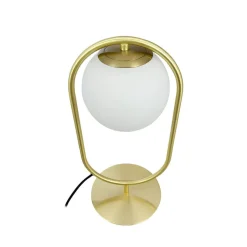 Reims bordlampe, messing/hvid