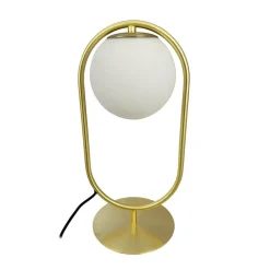 Reims bordlampe, messing/hvid