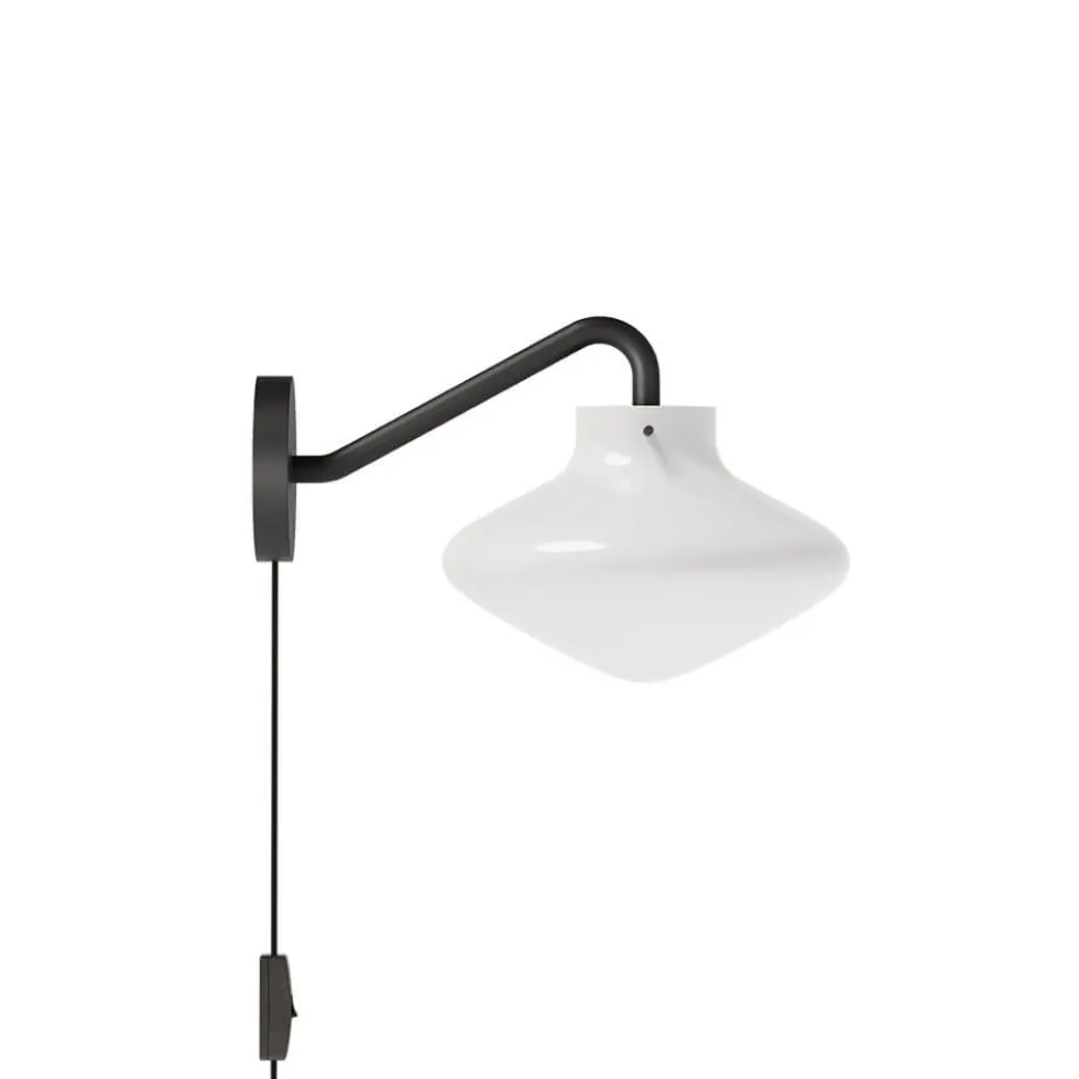 Repose væglampe 175, sort/opal