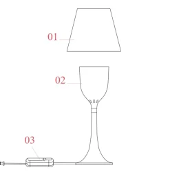 Reservedel: Flos skærm til Miss K, KTribe F1 & KTribe W, silver/alu