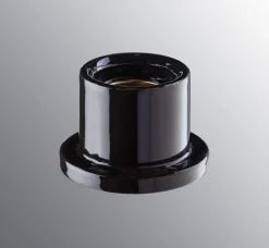 Reservedel: Ifö E27-fatn. sort porcelæn til ledningstilslut.