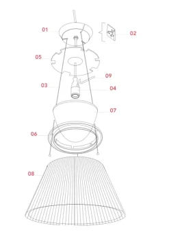 Reservedel: Lamp holder support til Flos Romeo Moon S2