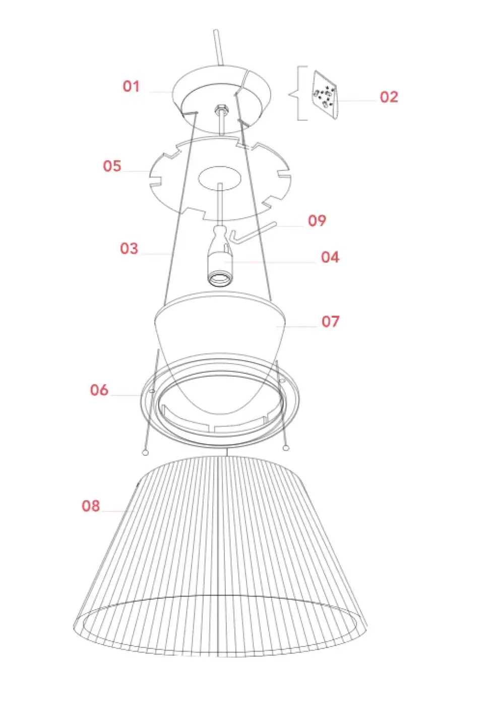Reservedel: Lamp holder support til Flos Romeo Moon S2