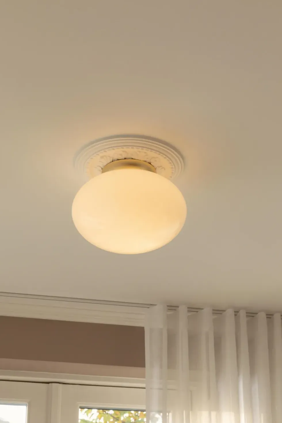 Rizzatto 301 loftlampe, satin brass/opal