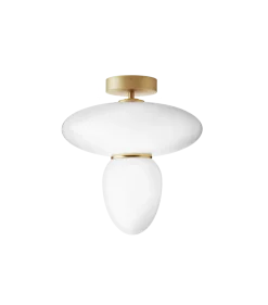 Rizzatto 42 loftlampe, satin brass/opal