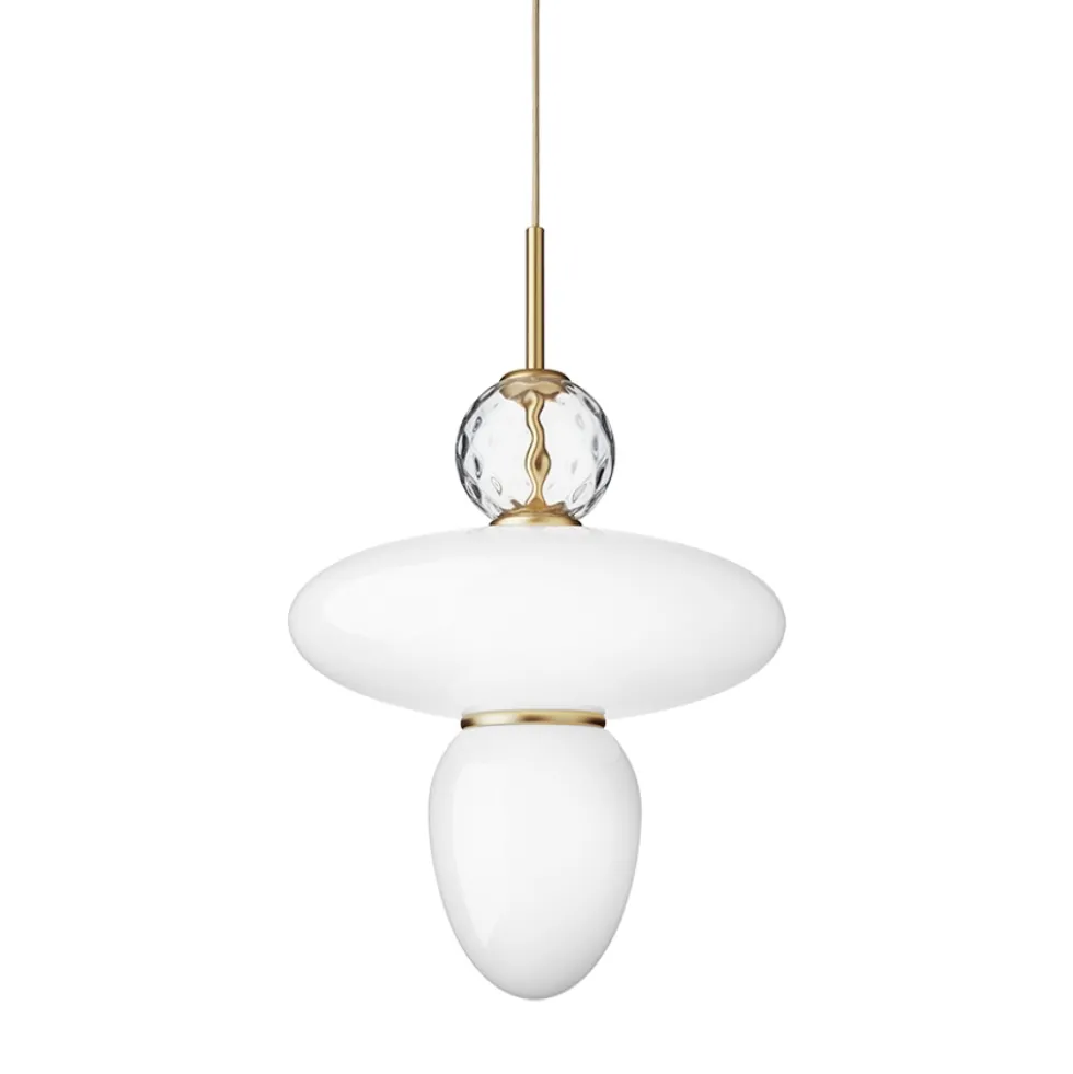 Rizzatto 43 pendel, satin brass/opal