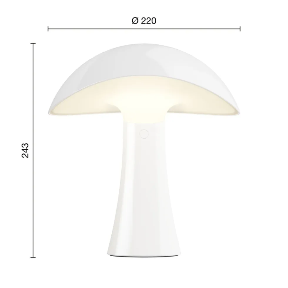 Rumee Portable batterilampe / bordlampe, cloud white