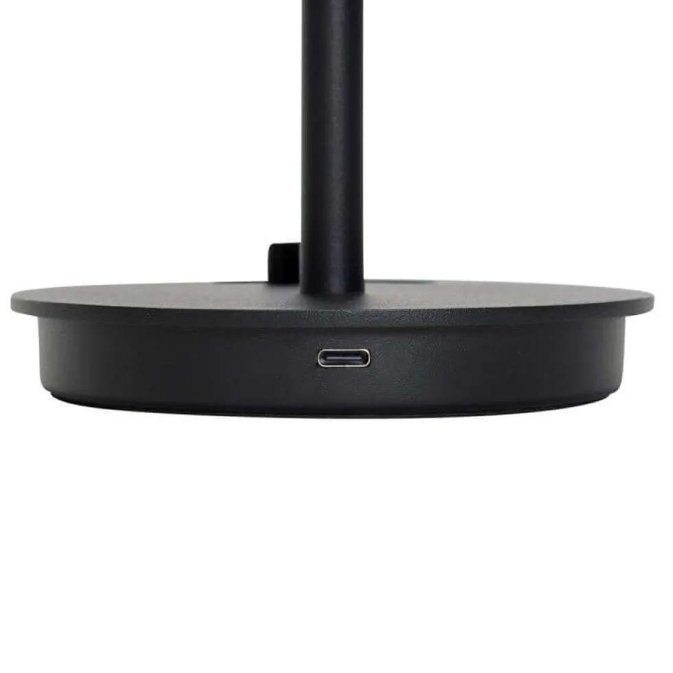 Salon bordlampe / batterilampe, sort