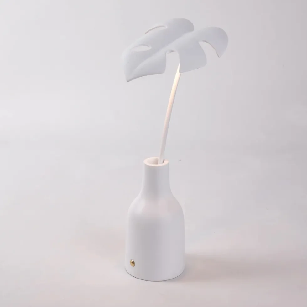 Seletti Leaf Light Delicio batterilampe / bordlampe, hvid