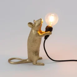 Seletti Mouse bordlampe - Step Gold standing m/USB kabel