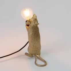 Seletti Mouse bordlampe - Step Gold standing m/USB kabel