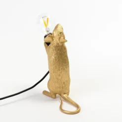 Seletti Mouse bordlampe - Step Gold standing m/USB kabel