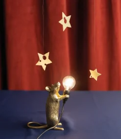 Seletti Mouse bordlampe - Step Gold standing m/USB kabel
