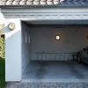Skot LED udendørs væglampe / loftlampe, halvafskærmet opal/alu