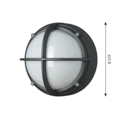 Skot LED udendørs væglampe / loftlampe, opal/grafit