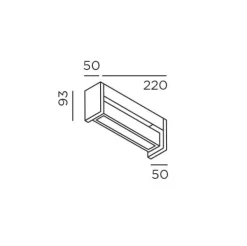 Slat One udendørs væglampe/loftlampe, antrasit