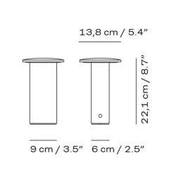 Solae Portable batterilampe / bordlampe, varm grå