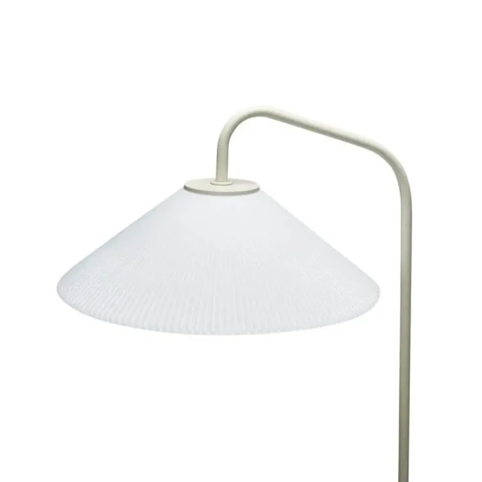 Solid gulvlampe, hvid/sand