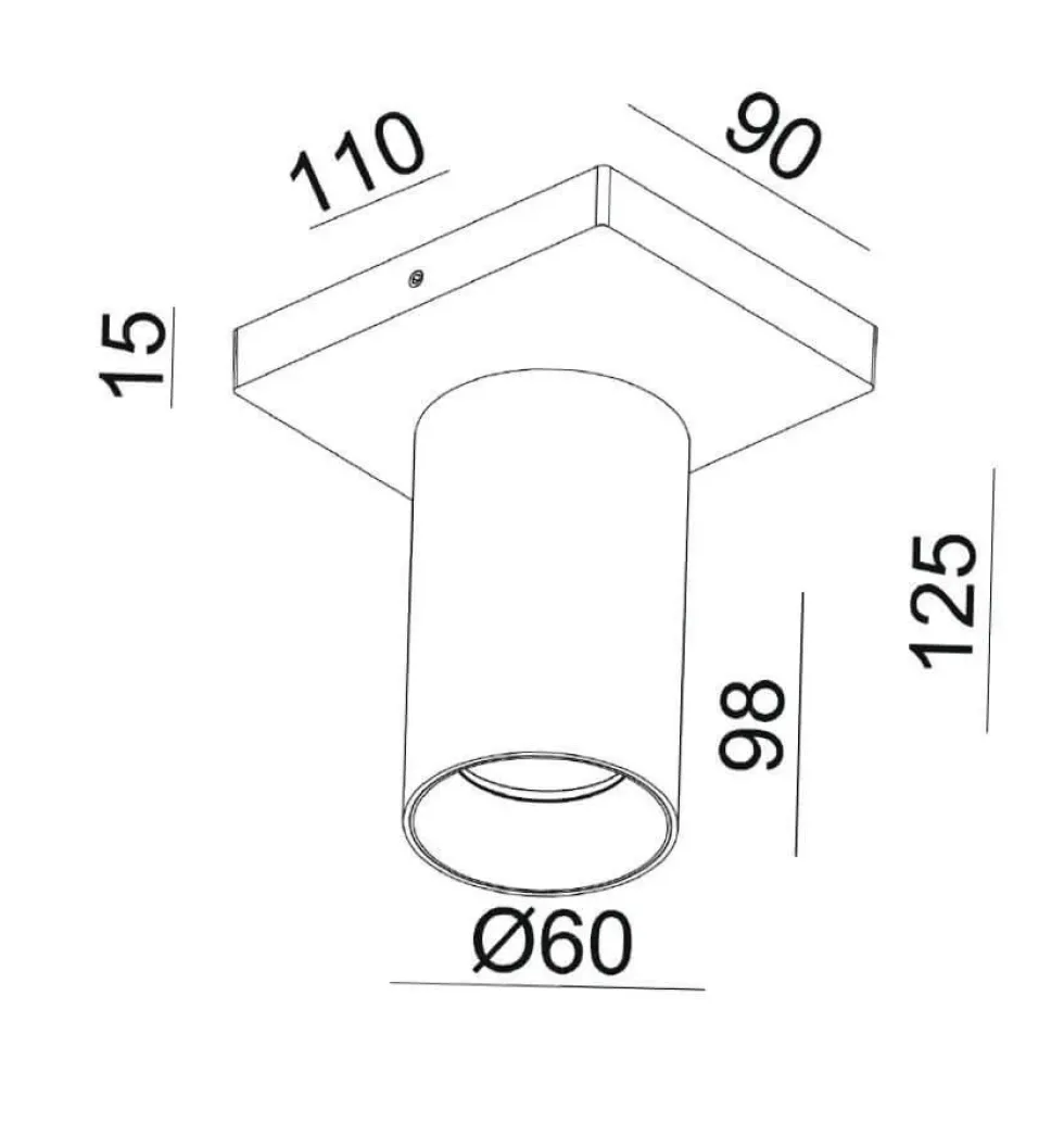 SPOTON1 loftlampe/spot, sort grib (nubret)