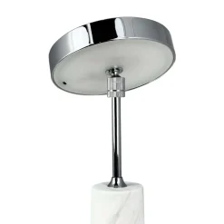 Starlight LED batteri- / bordlampe, hvid marmor/krom